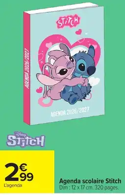 Carrefour Agenda scolaire stitch offre