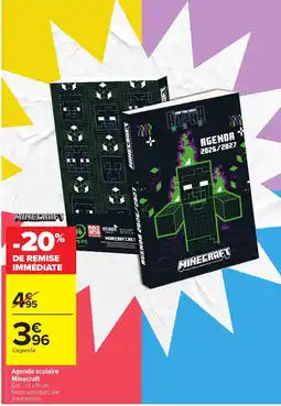 Carrefour Agenda scolaire minecraft offre