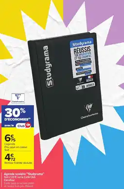 Carrefour Agenda scolaire studyrama offre