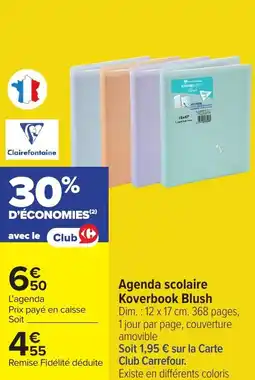 Carrefour Agenda scolaire koverbook blush offre