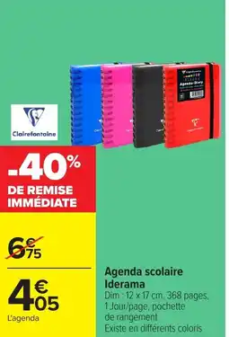 Carrefour Agenda scolaire Iderama offre