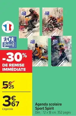 Carrefour Agenda scolaire sport spirit offre