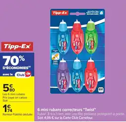 Carrefour 6 mini rubans correcteurs twist offre