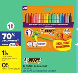 Carrefour 18 feutres de coloriage offre
