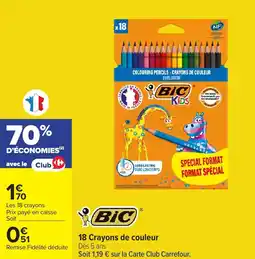 Carrefour 18 crayons de couleur offre