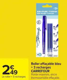 Carrefour Roller effaçable bleu + 3 recharges carrefour offre