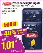 Norma Barilla - pâtes conchiglie rigate offre