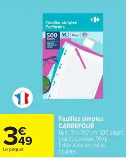 Carrefour Feuilles simples carrefour offre