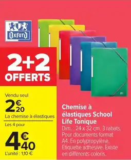 Carrefour Chemise à élastiques school life tonique offre