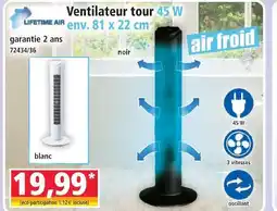 Norma Lifetime air ventilateur tour 45 w offre
