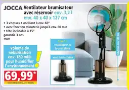 Norma Jocca ventilateur brumisateur avec réservoir offre