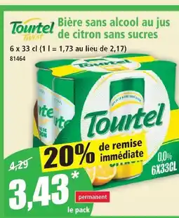 Norma Tourtel bière sans alcool au jus de citron sans sucres offre