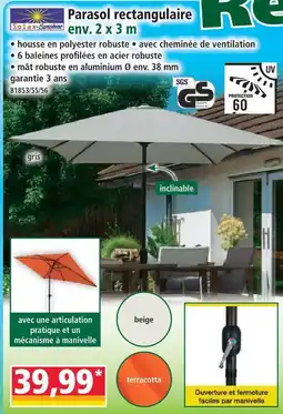 Norma Solax-sunshine parasol rectangulaire offre