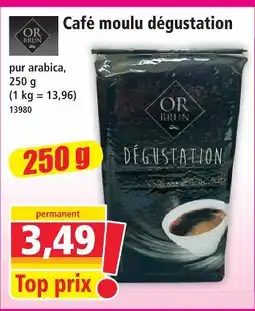 Norma Or brun café moulu dégustation offre