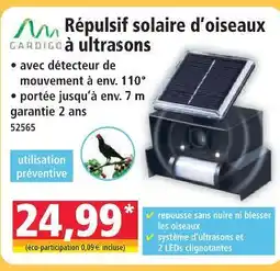 Norma Gardigo répulsif solaire d'oiseaux à ultrasons offre