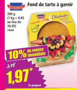 Norma Küchenmeister fond de tarte à garnir offre