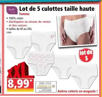 Norma Lot de 5 Culottes Taille Haute offre
