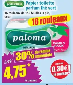 Norma Paloma papier toilette parfum thé vert offre