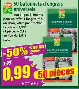 Norma Degro 50 bâtonnets d'engrais universels offre