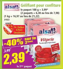 Norma Alsa gélifiant pour confiture offre