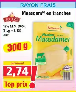 Norma Leckerrom maasdam en tranches offre