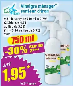 Norma Eco libre vinaigre ménager** senteur citron offre