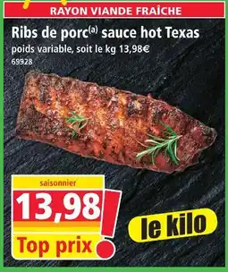 Norma Ribs de porc sauce hot texas offre