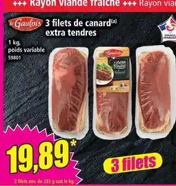 Norma Le gaulois 3 filets de canard extra tendres offre