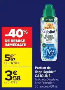 Carrefour Market Cajoline - parfum de linge liquide offre