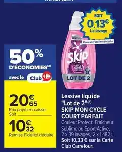 Carrefour Market Skip - lessive liquide offre