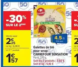 Carrefour Market Carrefour - galettes de blé pour wrap offre