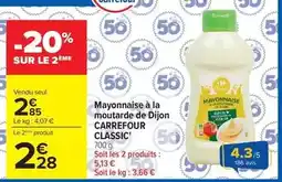 Carrefour Market Carrefour - mayonnaise à la moutarde de dijon classic offre