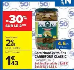 Carrefour Market Carrefour - cornichons extra-fins classic' offre