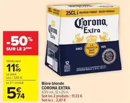 Carrefour Market Corona - bière blonde offre