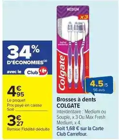 Carrefour Market Colgate - brosses à dents offre