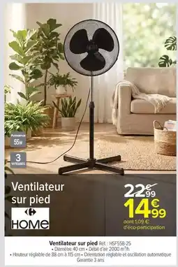Carrefour Market Ventilateur sur pied offre