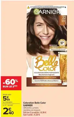 Carrefour Drive Garnier - coloration belle color offre