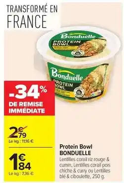 Carrefour Drive Bonduelle - protein bowl offre