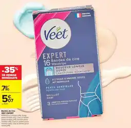 Carrefour Drive Veet - bandes de cire offre