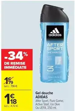 Carrefour Drive Adidas - gel douche offre