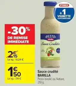 Carrefour Drive Barilla - sauce crudite offre