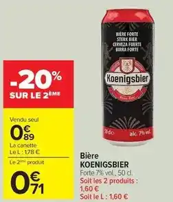 Carrefour Drive Koenigsbier - bière offre