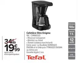Carrefour Drive Tefal - cafetière filtre enigma offre