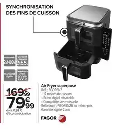 Carrefour Drive Fagor - air fryer superposé offre