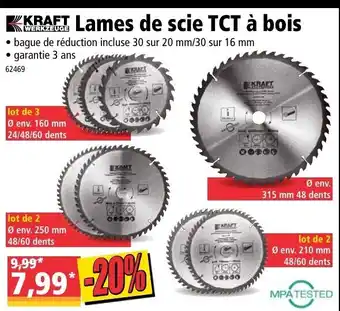 Norma Lames de Scie TCT à Bois offre