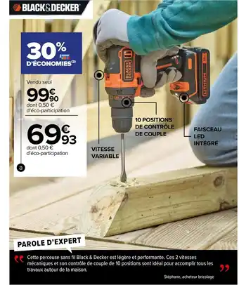 Carrefour Market Perceuse Sans Fil 18v offre