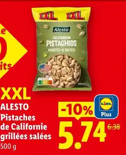 Lidl ALESTO Pistaches de Californie grillées salées offre