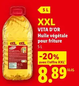 Lidl VITA D'OR Huile végétale pour friture offre