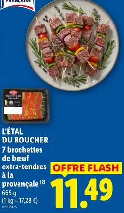 Lidl L'étal du boucher 7 brochettes de bœuf extra-tendresà la provençale offre