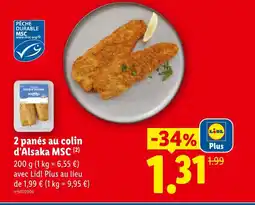 Lidl 2 panés au colin d'Alsaka MSC offre